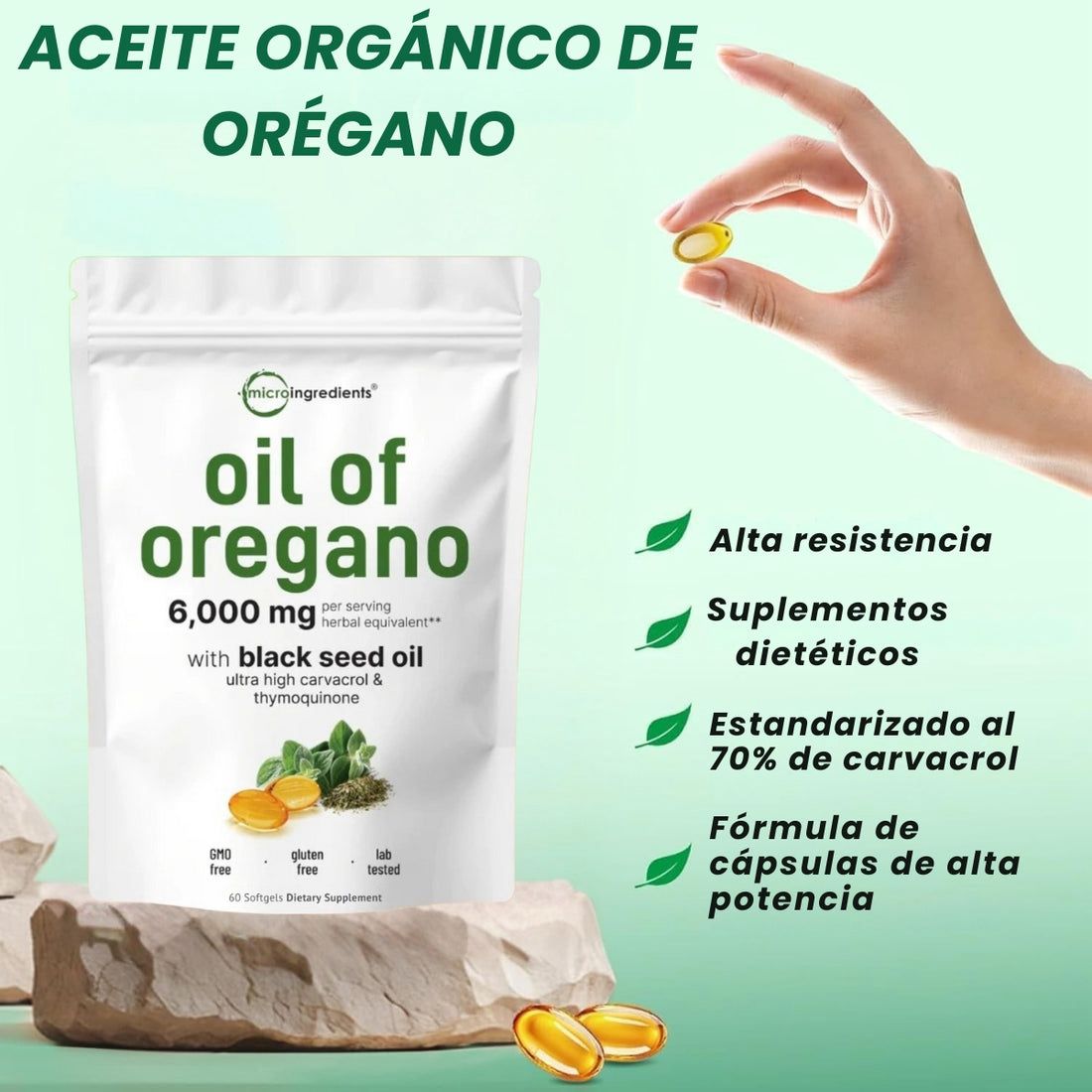 Aceite de Orégano y Semilla Negra 6.000Mg - AUMENTA TUS DEFENSAS EN SEGUNDOS😱