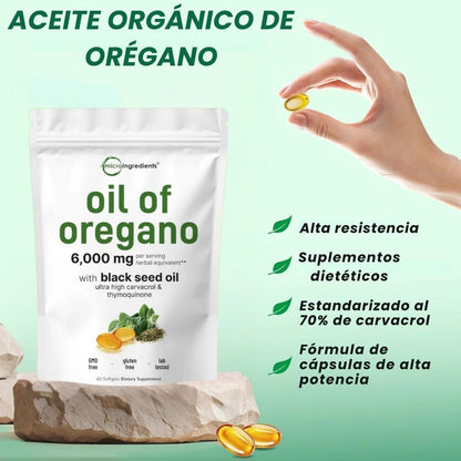 Aceite de Orégano y Semilla Negra 6.000Mg - AUMENTA TUS DEFENSAS EN SEGUNDOS😱